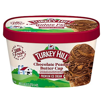 Turkey Hill Ice Cream Premium Chocolate Peanut Butter Cup - 48 Fl. Oz. - Image 1