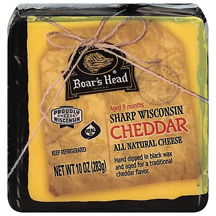 Boars Head Cheese Pre Cut Cheddar Sharp Yellow - 10 Oz - Image 1
