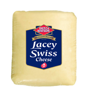 Dietz & Watson Pre-Sliced Lacey Swiss Cheese - 0.50 Lb