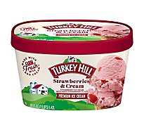 Turkey Hill Ice Cream Premium Strawberries And Cream 1.5 Quart - 48 Fl. Oz