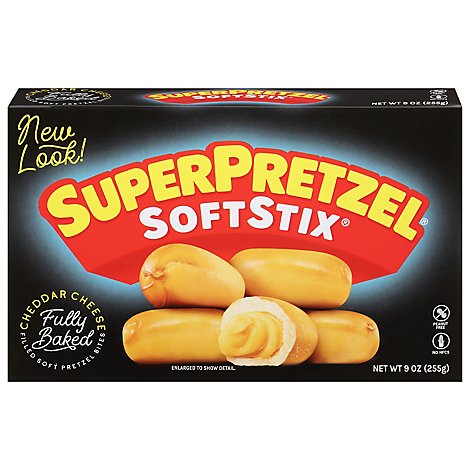 SuperPretzel Softstix Soft Pretzel Sticks Cheese Filled Cheddar - 9 Oz