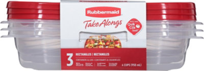 Rubbermaid Take Alongs Containers + Lids Divided Rectangles With Quik Clik Seal Cups - 3 Count - Image 4