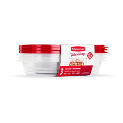 Rubbermaid Take Alongs Containers + Lids Divided Rectangles With Quik Clik Seal Cups - 3 Count - Image 5
