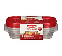 Rubbermaid Take Alongs Containers + Lids Divided Rectangles With Quik Clik Seal Cups - 3 Count