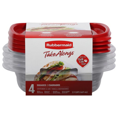 Rubbermaid Take Alongs Containers + Lids, Extra Deep Squares, 7 Cups - 2 sets