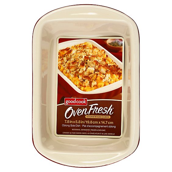 Good Cook Oven Fresh Stoneware Side Dish Oblong 7.8 x 5.8 Inch 1 Quart - Each