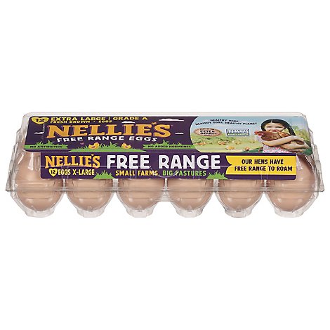 Nellies Eggs Free Range Extra Large Brown - 12 Count