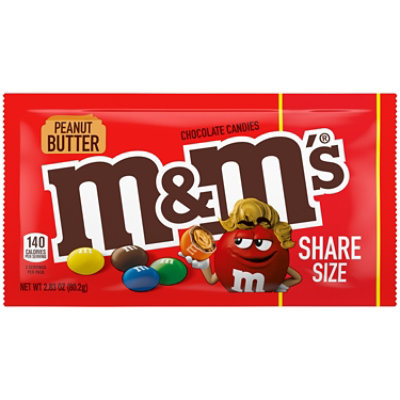 M & M Milk Chocolate Peanut Butter 1.63oz Bag or 24 Count Box
