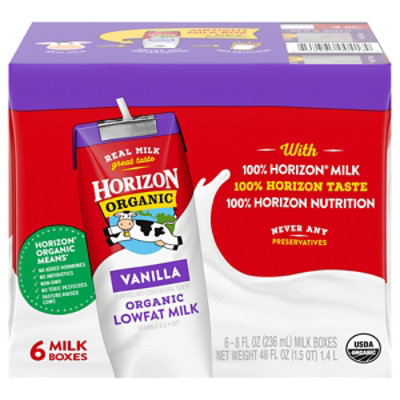 Horizon Organic Milk 1% Lowfat Vanilla - 6-8 Fl. Oz.