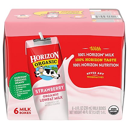 Horizon Organic Milk 1% Lowfat Strawberry - 6-8 Fl. Oz. - Image 3