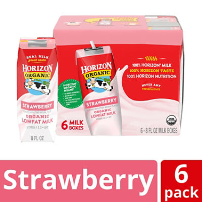 Horizon Organic Milk 1% Lowfat Strawberry - 6-8 Fl. Oz.