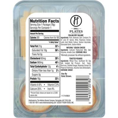 Hillshire Farm Italian Dry Salami & Gouda Cheese Small Plates - 2.76 oz - Image 6