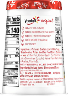 Yoplait Original Yogurt Low Fat Srawberry Kiwi - 6 Oz - Image 5