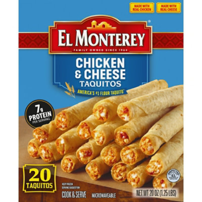 El Monterey Chicken & Cheese Frozen Flour Taquitos 20 Count - 20 Oz - Image 1