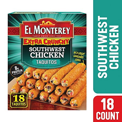 El Monterey Southwest Chicken Extra Crunchy Taquitos 18 Count - 20.7 Oz