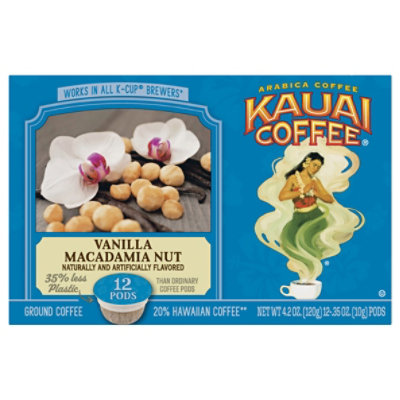 Kauai Coffee Coffee K-Cups Vanilla Macadamia Nut - 12-0.35 Oz