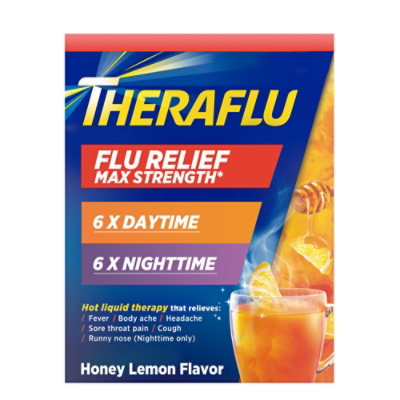 Theraflu Multi-Symptom Nighttime Severe Cold & Cough Packets Day & Night Relief - 12 Count - Image 1
