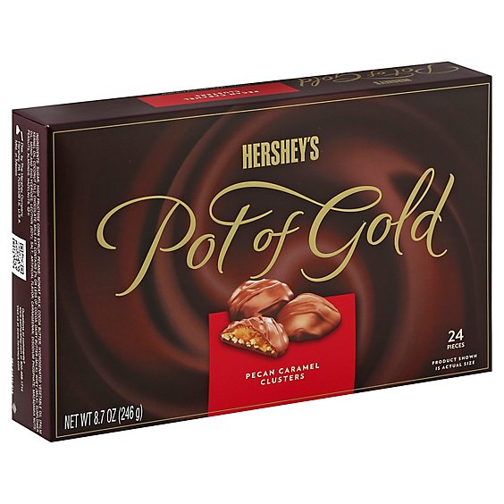HERSHEYS Pot Of Gold Pecan Caramel Box Chocolate - 8.7 Oz