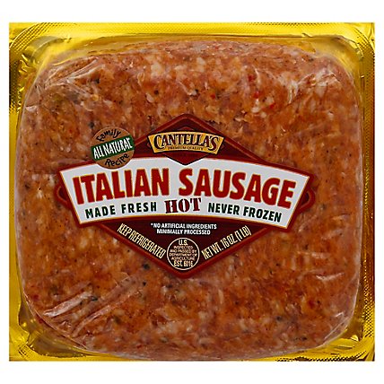 Papa Cantellas Hot Italian Brick Sausage - 16 Oz.