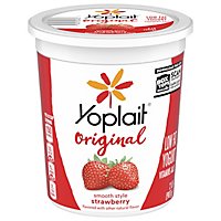 Yoplait Original Yogurt Low Fat Smooth Style Strawberry Flavored - 2 Lb - Image 2