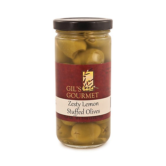 Gils Gourmet Olives Stuffed Zesty Lemon - 10 Oz