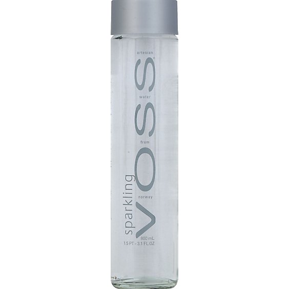 Voss Artesian Water Sparkling Glass Bottle - 800 Ml