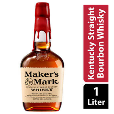 Makers Mark Kentucky Straight Bourbon Whisky 90 Proof - 1 Liter - Image 1