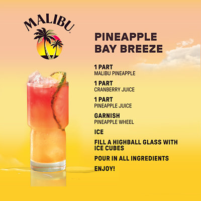 Malibu Rum Caribbean Pineapple Flavor 42 Proof - 750 Ml - Image 2