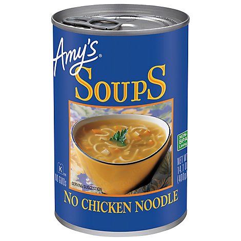Amys Soups Low Fat No Chicken Noodle - 14.1 Oz