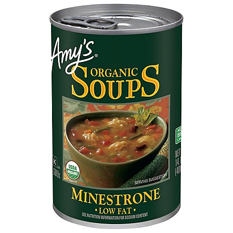Amys Soups Organic Low Fat Minestrone - 14.1 Oz