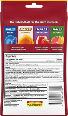 HALLS Cough Suppressant Drops Triple Soothing Action Cherry Bonus Pack - 40 Count - Image 5