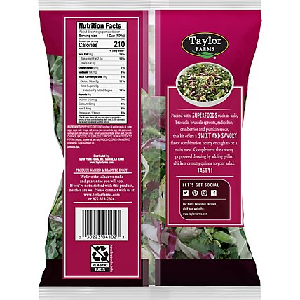 Taylor Farms Sweet Kale Family Size Chopped Salad Kit Bag - 22.3 Oz - Image 9