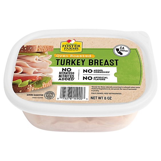 Foster Farms Lunchmeat Turkey Breast Oven Roasted - 8 Oz