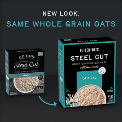 Better Oats Oat Revolution! Oatmeal Instant with Flax Steel Cut Classic - 10 Count - Image 3