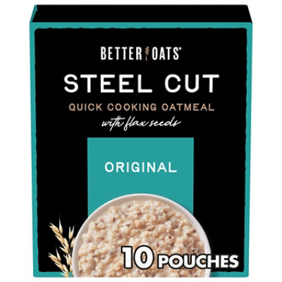 Better Oats Oat Revolution! Oatmeal Instant with Flax Steel Cut Classic - 10 Count