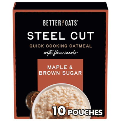 Better Oats Oat Revolution! Oatmeal Instant with Flax Steel Cut Maple & Brown Sugar - 10 Count - Image 1