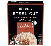 Better Oats Oat Revolution! Oatmeal Instant with Flax Steel Cut Maple & Brown Sugar - 10 Count
