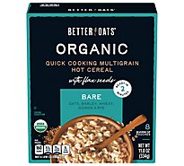 Better Oats Raw Pure & Simple Cereal Organic Hot Instant Multigrain Bare - 8 Count