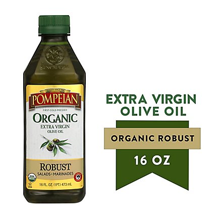 Pompeian Olive Oil Organic Extra Virgin Full-Bodied Flavor - 16 Fl. Oz. - Image 2