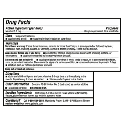 HALLS Cough Suppressant Drops Soothes & Relieves Honey - 30 Count - Image 4