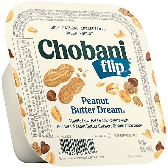 Chobani Flip Chocolate Peanut Butter Dream Low-Fat Greek Yogurt - 4.5 Oz