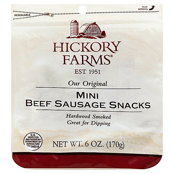 Hickory Farms Sausage Snacks Mini Beef Original - 6 Oz