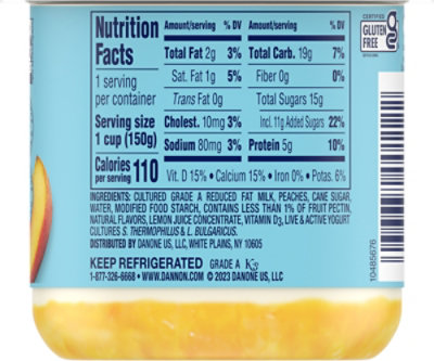 Dannon Fruit on the Bottom Peach Low Fat Yogurt 5.3 Oz - Image 6