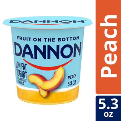 Dannon Fruit on the Bottom Peach Low Fat Yogurt 5.3 Oz - Image 2