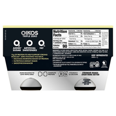 Oikos Triple Zero Vanilla Greek Yogurt Multipack - 4-5.3 Oz - Image 2