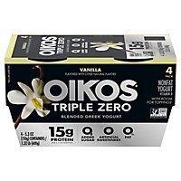 Oikos Triple Zero Greek Yogurt Blended Nonfat Vanilla Pack - 4-5.3 Oz - Image 1