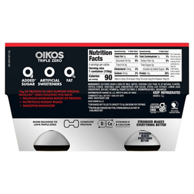 Oikos Triple Zero Strawberry Greek Yogurt - 4-5.3 Oz - Image 2