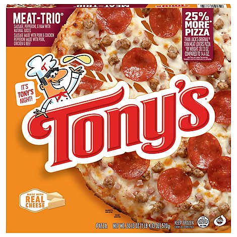 Tonys Pizzeria Pizza Meat Trio Frozen - 20.13 Oz