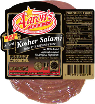 Agristar Salami Sliced - 4 Oz