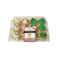 Bakery Cupcake Mini Gold Christmas 12 Count - Each